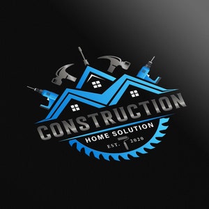 Custom Construction Company logo | Handyman Logo | House Logo | House Home Improvement Logo Remodeling company Logo Cleaning services Logo