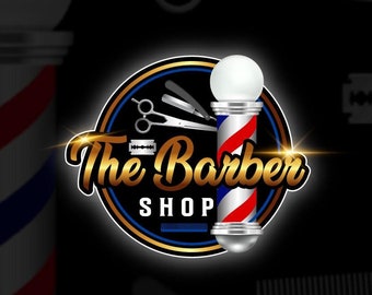 Modern Barber Shop Logo Design: Custom Branding (AI, EPS, SVG)