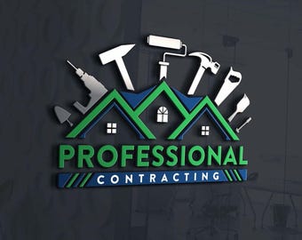 Custom Construction Logo Design: Building, Repair, Contractor (Digital Files)
