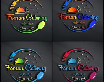 Modern Restaurant Logo Design: Catering, Cuisine, Caribbean Food (AI, EPS, SVG)