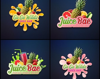 Modern Juice Shop Logo Design: Tropical Branding