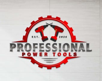 Professional Power Tools Logo Design: Construction & Renovation (Digital Files)