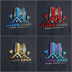 Reinigung Logo Design, Gewerbliche Reinigung Logo, Druckwasch-Logo, Reinigung Branding, Hausputz Logo Heimwerker Logo