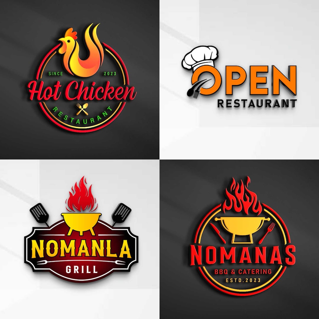 Custom Restaurant Logo Design: Professional Food Brand Catering Takeout ...