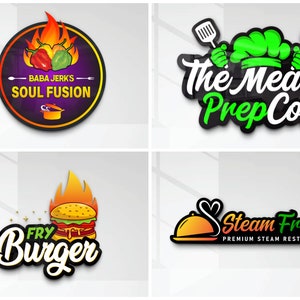 I will design custom Restaurant, Food, Catering, bakery, BBQ, Juice bar, coffee, food cart, Seafood, Caribbean food, cuisine, fast food logo