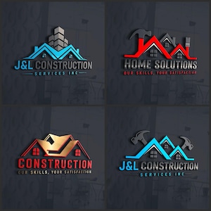 Custom Construction Logo Design: Home Improvement, Roofing, Renovation