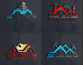 Custom Construction Logo Design: Home Improvement, Roofing, Renovation