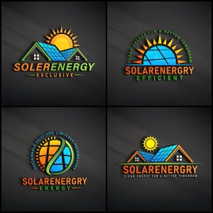 Photovoltaics logo, Solar Panel logo, Solar energy logo, Solar power company logo, Sun power logo, Green Energy Logo, Photovoltaic industry