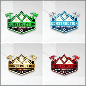 3D Modern House and Hammer Logo Design, Construction logo, Home Repair Logo, Roofing Logo, Home Renovation business logo, Handyman Logo