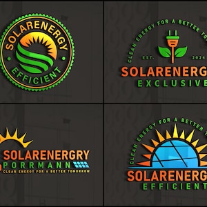 Photovoltaics logo, Solar Energy solar panel logo, Sun power logo, energy logo, eco energy, electrical logo, construction logo, electrician