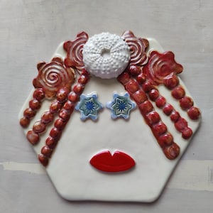 Ceramic Wall Art/Hanging/Decoration New Face in &#39;Funky Faces Series&#39;
