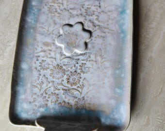 Keramik Serviertablett/Charcuterie-Käsebrett mit Griffen