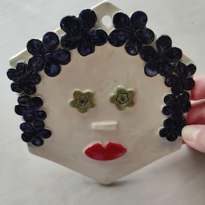 Ceramic Wall Art/Hanging/Decoration New Face in &#39;Funky Faces Series&#39;