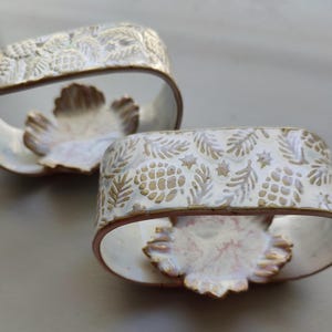 Ceramic Tea Light Candle Holders Set of 2-  White Glaze