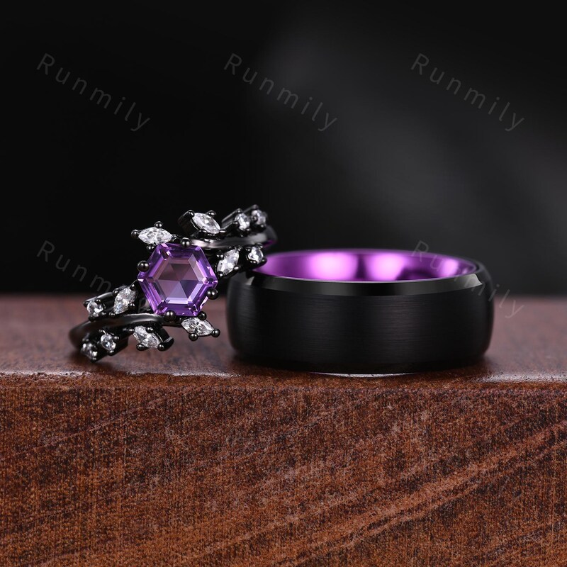 Purple Wedding Ring - Etsy