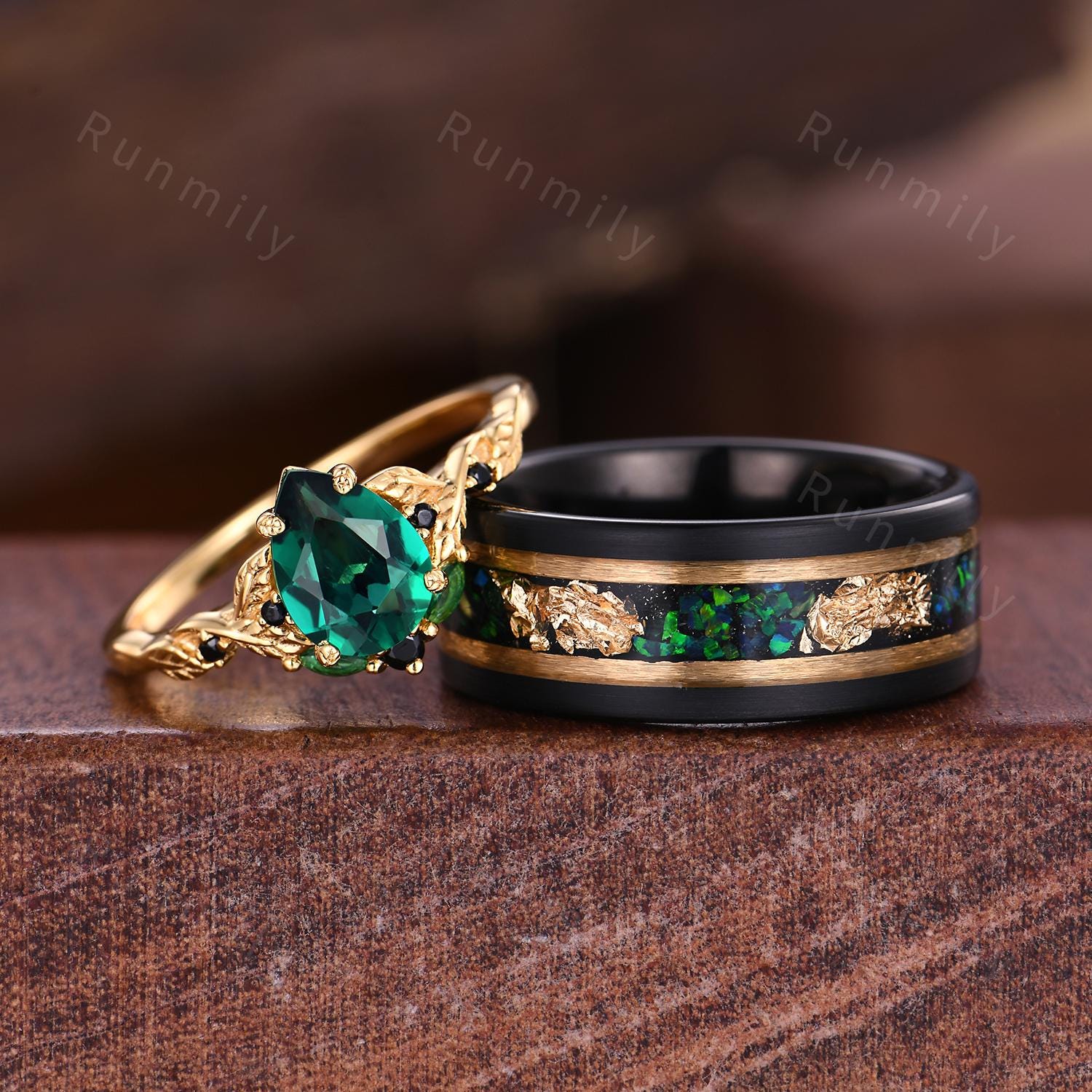 【美品】DAVAN 203jewelry 指輪　エメラルドグリーン×ゴールド エメラルド指輪 指輪・リング YUDA 通販 16360332｜Creema(クリーマ)