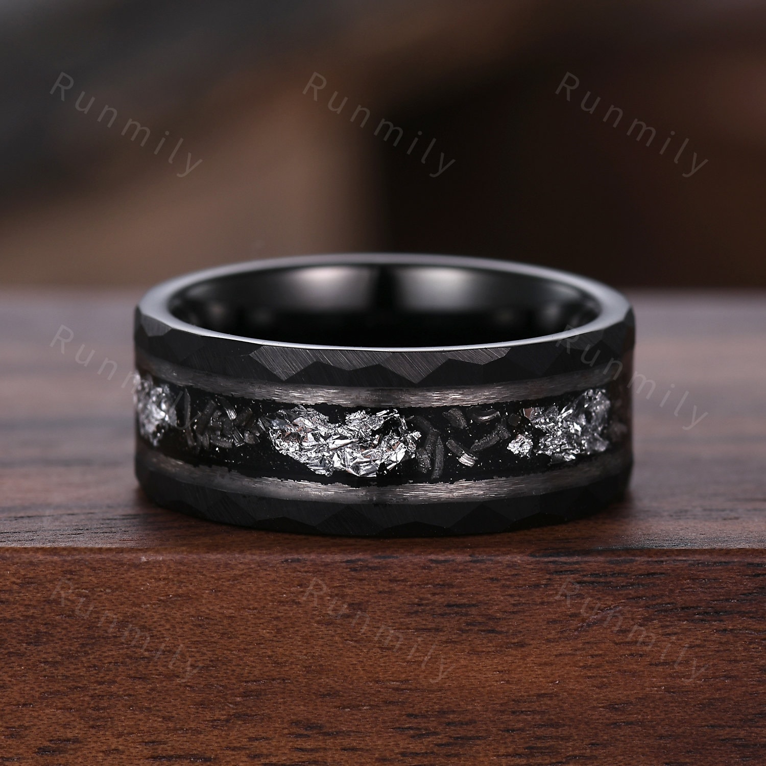 Round Cut Black Onyx Couples Ring Set Silver Unique Moon Round Cut Black Onyx Couples Ring Set Silver Unique Moon