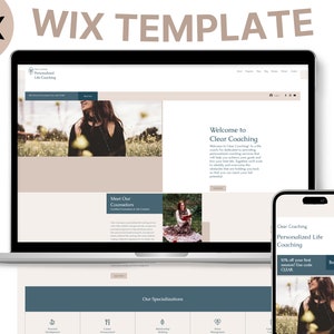 Wix Website Template - Podcast, Blogger, Coach, Professional Wix Template, Modern Aesthetic Website Design