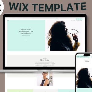 Wix Website Template - Podcast, Blogger, Coach, Professional Wix Template, Modern Aesthetic Website Design with Blog Page
