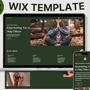 Wix Website Template - Podcast, Blogger, Coach, Professional Wix Template, Modern Aesthetic Website Design