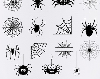 Araignée SVG / toile d'araignée SVG / insecte SVG / toile d'araignée Svg / Halloween Svg / Clipart / Silhouette / sticker / pochoir / fichier de coupe / Cricut