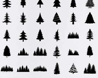 木のシルエット SVG| 松の木 SVG| 松の木のシルエット| 常緑樹 SVG| 松の木の Cricut| 松の木のクリップアート| 松の木のカットファイル
