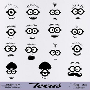 Minion face svg, Minion face vector, funny Minion face, Minion eyes, cute minion, minion head, minion cut file, minion cricut, silhouette