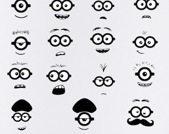 Minion faccia in formato SVG, vettore faccia Minion, divertente faccia Minion, occhi Minion, servitore carino, testa minion, file di taglio minion, cricut minion, silhouette