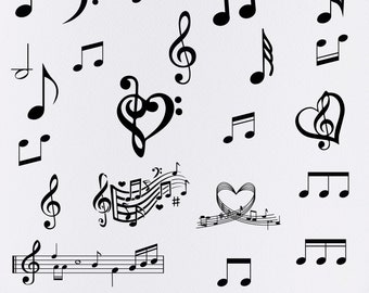 Music Notes SVG Musical Notes Clipart Music Lover Svg Files for Cricut Digital Download Cricut SIlhouette Cut File Musician Svg Music Sheets