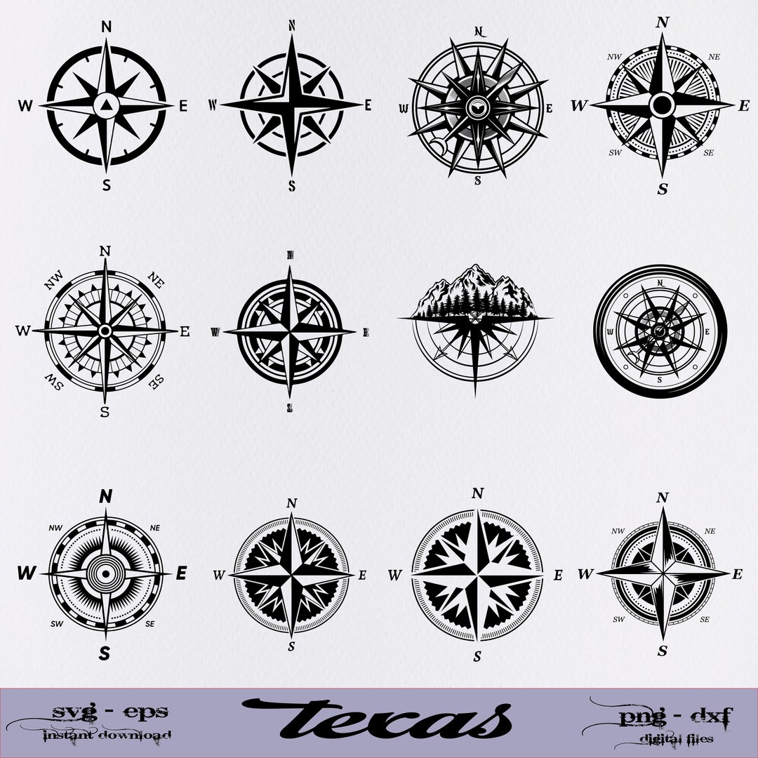 Compass SVG Bundle, Compass PNG Bundle, Compass Clipart, Compass ...