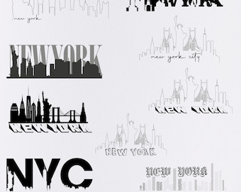 New York svg bundle, New york city svg, Instant Download, NYC svg, New York Skyline svg,new york clip art, new york night, new york cut file