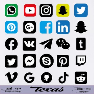 Social Media Svg, Social Media Icons, Social Media Png, İcons Svg, Facebook, Instagram Icon, Circle icons, Instant Download