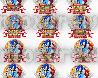 Sonic Birthday png | Images For Printing|Cake Topper | Birthday Decorations | Sonic The Hedgehog Cliparts Bundle | Sonic Editable Party Pack