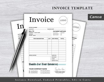 Small business planner, Invoice Template, Fillable Business Receipt, Easy-to-Use Invoice Form, Digital Download