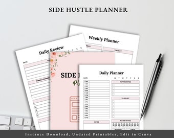 Side Hustle Planner, Undated Weekly Organizer, Business Planner, Small Business Owner Gift, Entrepreneur Gift