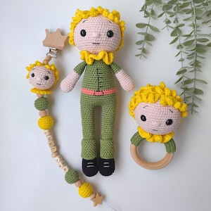 Crochet Little Prince Plush Toy,Organic Cotton Baby Gift