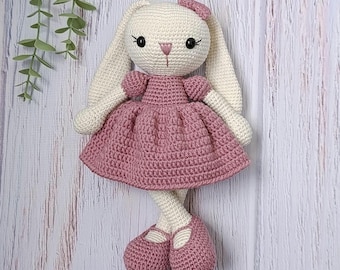 Crochet Rabbit Toy, Handmade  Bunny plushie, Baby Shower Gift