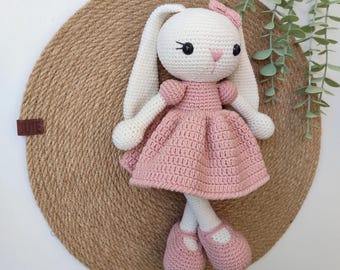 Handmade Crochet Rabbit Toy,Baby Shower Gift,Stuffed Bunny