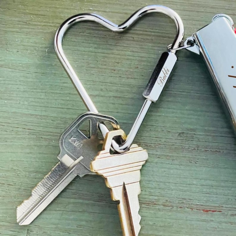 Chrome Hearts Key Holder, Personalized Silver Heart Keychain - Custom Engraved Keychain - Personalized & Stylish, Stainless Steel Heart Key Ring, Personalized Bag Charm, Luxury Keychain, Housewarming Gift,  Chic Sterling Silver Heart Key Holder by Babes Hardware