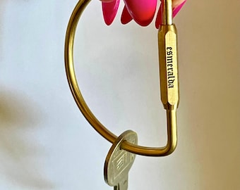 Gravierter Karabiner | Messing-D-Ring-Verschlusskarabiner