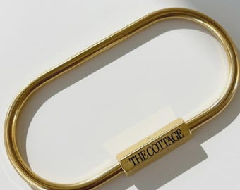 Brass Carabiner Keychain | Personalized Housewarming Gift | Engraved Key Ring