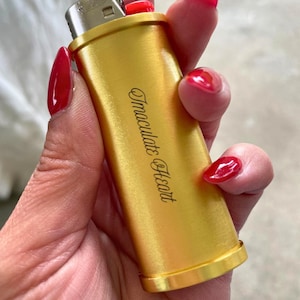 Custom Engraved Metal Lighter Sleeve  - Gold Lighter Case, Cigarette Lighter, Bag Accessory, Personalized Lighter Case