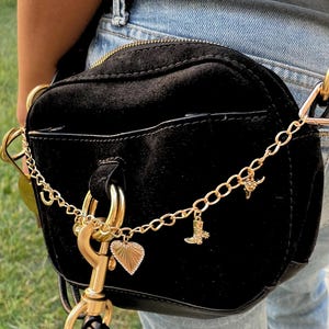 Western Gold Purse Chain - Stylish Bag Charm Chain, Purse Keychain, Gold Bag Accessory, Clip-on Chain for Handbag, Gift for Her