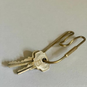 Brass Key Clip Carabiner - Secure Your Keys onto Pants with Locking Key Holder Clip - Custom Engraving Available