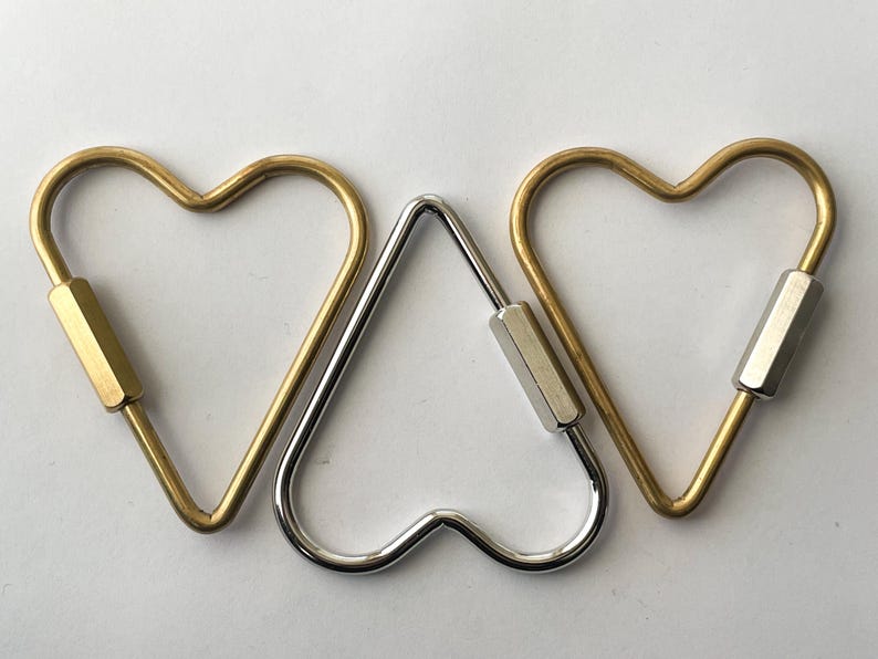 Metal Heart Shape Carabiner Keychain, Heart Key Ring, Heart Key Holder, Belt Loop Locking Keyring, Wristlet Keychain by Babes Hardware