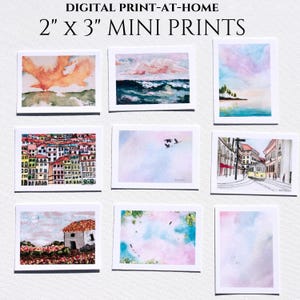 Impressão de arte digital Mini impressão de arte de parede para impressão de decoração de parede para casa Paisagem Arte de parede digital Impressão pequena Decoração de parede calmante para escritório em casa
