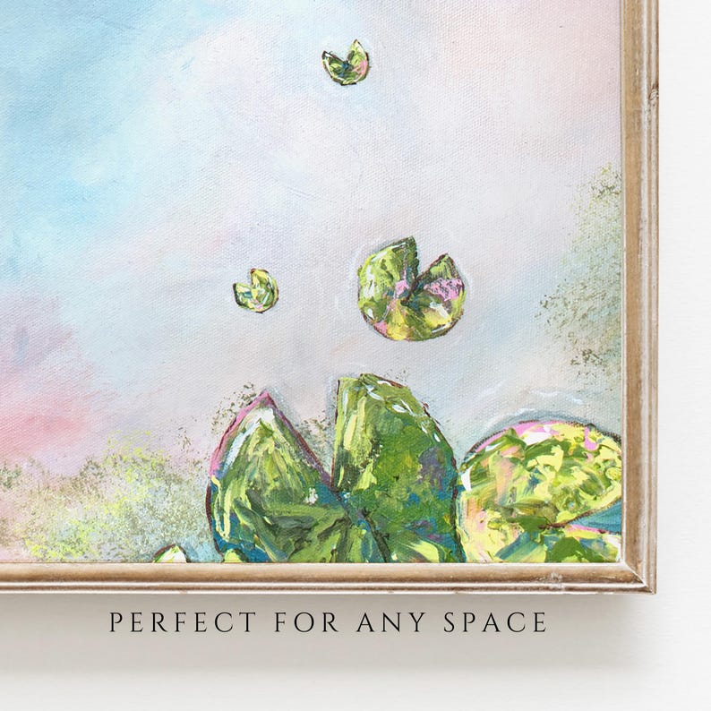 water lily drawing for kids room wall art print