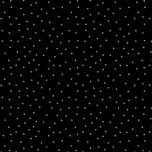 May include: A black and white image of a repeating pattern of small white dots on a black background.