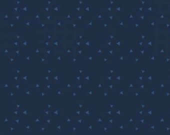 Navy on Navy Tossed Triangles, Wilmington Fabrics, Quilters Cotton, Yardage