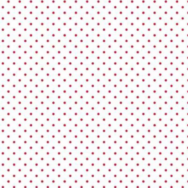 Swiss Dot on White Red, Riley Blake Fabrics, Quilters Cotton